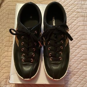 Tretorn special edition black leather with rose gold accents in original package